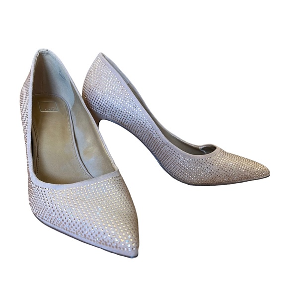 14th & Union Rose Gold Glitter Crystal Stiletto Heels Size 10M 3.5” Heel Sparkly - Picture 3 of 9